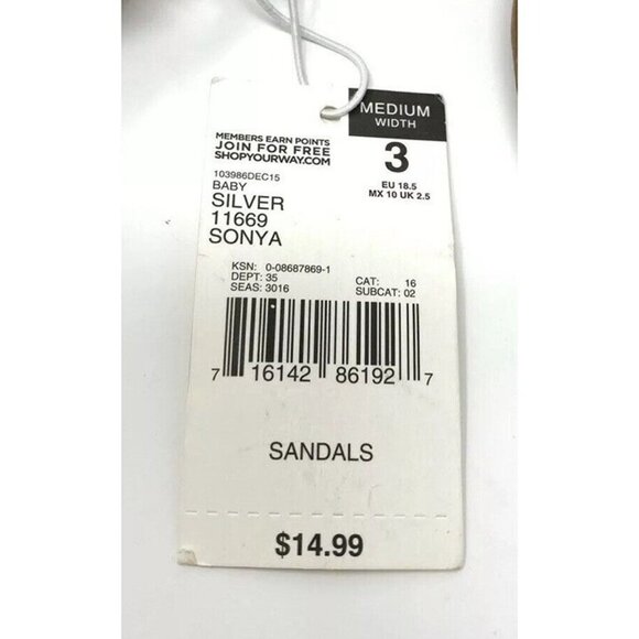 Wonderkids‎ Baby 3D Floral Faux Rhinestone Sandals Adjustable Strap White Size 3 - Picture 4 of 6